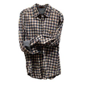 BANANA REPUBLIC MENS MD-LG SOFT-AS-HECK 100% COTTON FLANNEL BLUE, BLACK & WHITE